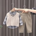 thumbnail image 4 of HCNTES Baby Boy Winter Clothes Toddler Boys Clothes Fall Winter Outfit Sets, Baby Outfits Long Sleeve Crew Neck Checkered Plaid Pocket 6M 12M 24M 2T 3T 4T 5T 2-Pieces Set Everyday, 4 of 6