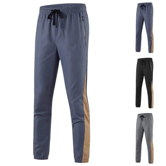 Hinvhai Mens Joggers Sweatpants Extra Long Zipper Pockets Athletic Pants for Jogging,Running Gray XL(XL)
