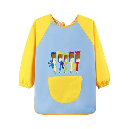 

EnJoCho Kids Aprons for Painting Dark Green & Blue Children s Art Overalls Children s Apron Painting Supplies Long Sleeves Art Aprons with Pockets Cute Cooking Apron for Children Boys Girls