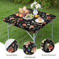 thumbnail image 4 of Brown Mushroom Daisy Black Pattern Square Fitted Tablecloth with Elastic Edge,Square Table Cover,Washable Elastic Table Cover for Home Kitchen Party Decor 34"x34", 4 of 6