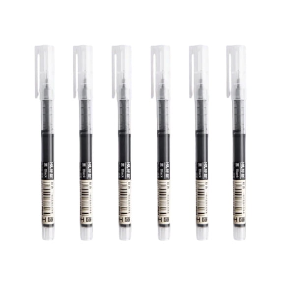 SIYTUAU Set Of 6 Rolling Pens 0.5Mm Japanese Fast Drying Fine Point Liquid Ink Glossy Writing Pen For Office Student Supplies