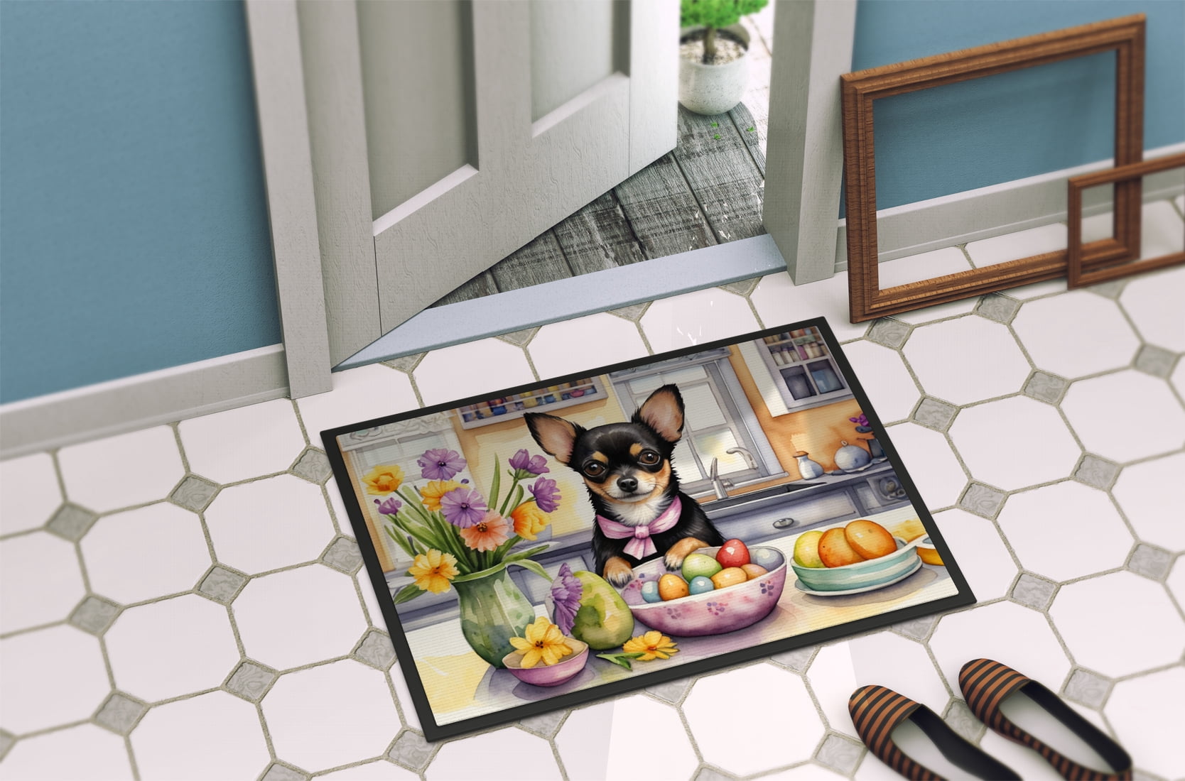 Carolines Treasures DAC6788MAT 18 x 27 in. Decorating Easter Chihuahua Doormat