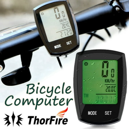 Wireless Waterproof Cycling Computer,ThorFire Bike Computer Bicycle Day-Night 24 Functions Speedometer Bike Odometer with Larger LCD wirelessbikecomputer Screen