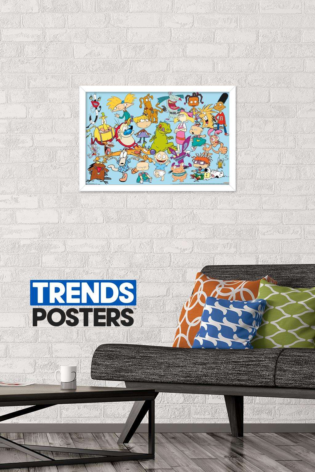Nickelodeon Characters Wall Poster, 14.725" x 22.375", Framed