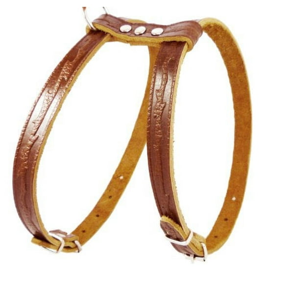 Genuine Tooled Leather Dog Harness Medium. 22"-30" Chest, 3/4" Wide Straps, Boston Terrier
