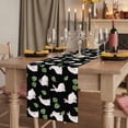 thumbnail image 2 of Table Runners 72 Inches Long Dress Scarves, Cute Rabbits Farmhouse Kitchen/Dining Table Runner, Coffee Tablerunners, Country Leaves Plants Cartoon Bunny Black 13x72 Inch, 2 of 9