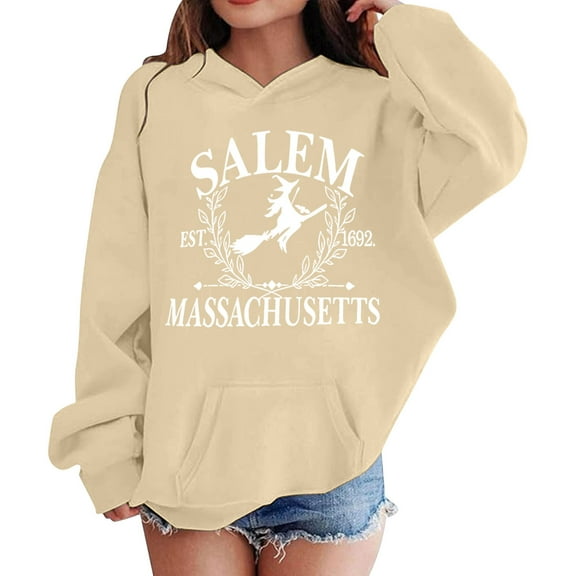 XAOFW Kid Sweatshirts Hood Girls Fuzzy Jacket Athletic Long Sleeve Letter Graphic Loose Fashionable Comfortable Outdoor Holiday Vacation Tops