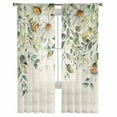 thumbnail image 7 of Sheer Curtains 84 inches Long, Daisy Vintage Farmhouse Sage Eucalyptus Leaf Light Filtering Sheer Window Curtains Rod Pocket Voile Drapes for Bedroom Living Room, 52"W x 84"L 2 Panels, 7 of 7