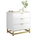 thumbnail image 6 of Studyset 3 Drawer Dresser for Bedroom, Wood Chest of Drawers with Storage,Tall Nightstand with Cut-Out Handles  Wood Dresser＆Chest of Drawers, Accent Storage Cabinet Boho Dresser Chest, 6 of 7