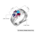 thumbnail image 3 of Custom Configurator Mementos USA Sterling Silver Family Birthstone Rings for Women with 4 Names, 3 of 6