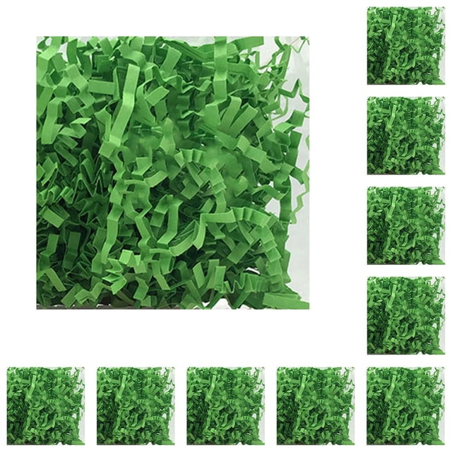 Bearachild Papel triturado de hierba de Pascua, llamativo, perfecto, confeti DIY, relleno a prueba de golpes para el aula escolar, loro verde Type1 NO1