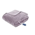 thumbnail image 3 of Beautyrest Heated Plush Oversized Solid Microlight Throw, Lavender, 3 of 9