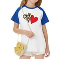thumbnail image 6 of SERTG Girls Valentine Print Raglan Sleeve Casual T-shirt Kids Shirts Spring Summer Short Sleeve Cute Tops(Blue#1,9 Years), 6 of 8