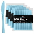 thumbnail image 2 of Exquisite Disposable Knives - 200 Light Blue Plastic Knives - Blue Party Supplies, 2 of 8
