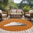 thumbnail image 6 of Orange Sky Round Rug 6ft Washable Circle Kitchen Rugs Non Slip Abstract Sky White Minimalist Large Area Rug Indoor Floor Carpet for Bedroom Living Room Home Office Dining Room Nursery, 6 of 9