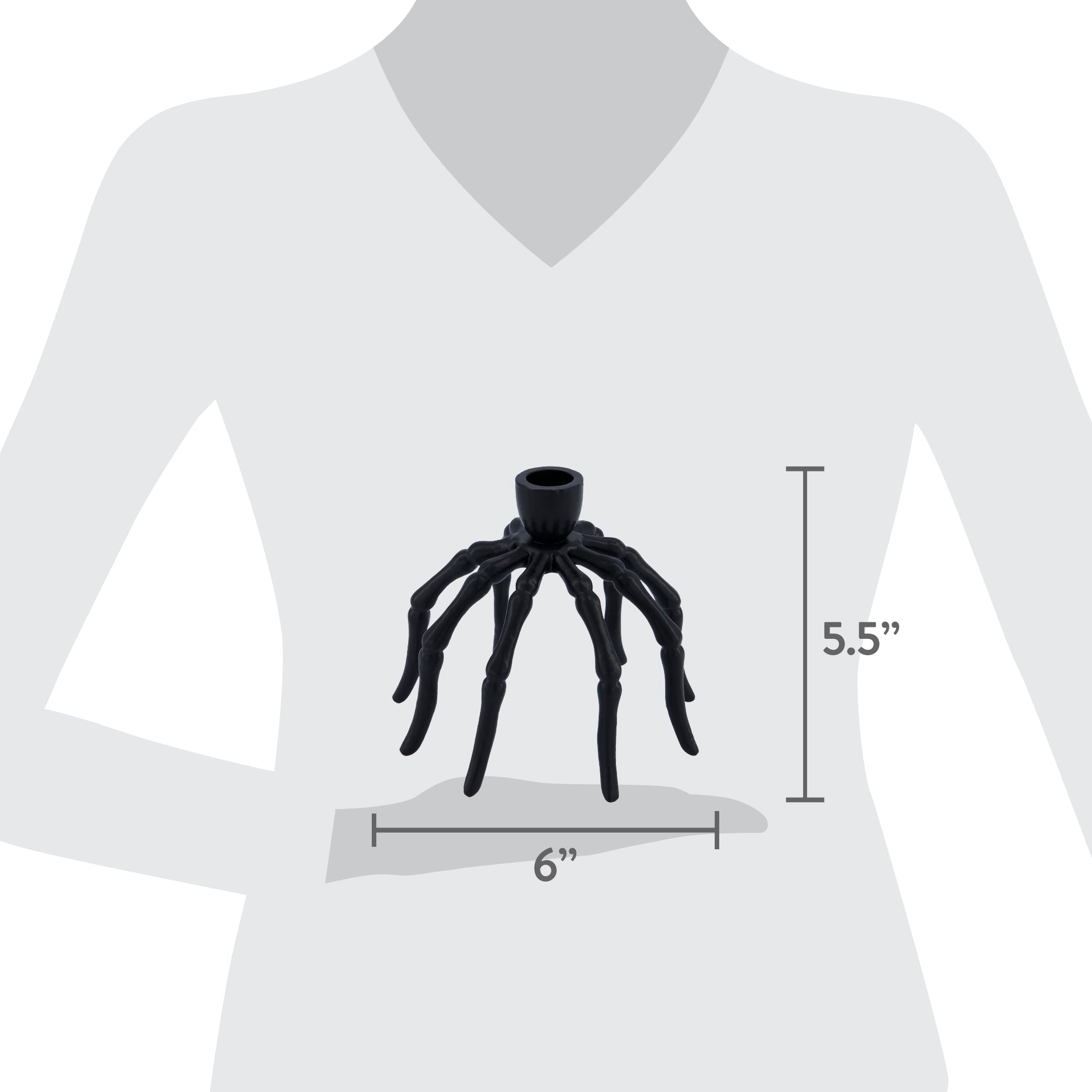 Metal Spider Candle Holder, Black, 5.2", Halloween by Way To Celebrate