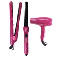 thumbnail image 3 of The Neo Choice 3 pcs Trio Complete Full Set with 1.25 Inch Hair Straightener + 18-25mm Curling Iron + Mini Hair Dryer (Pink Leopard), 3 of 4