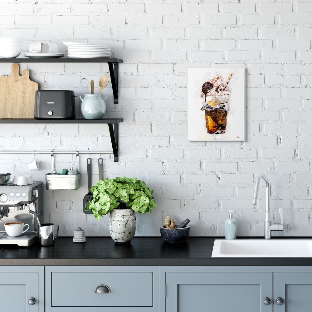 Stupell Industries Fashion Brand Dessert Cup Watercolor Painting Wall Plaque by Ziwei Li