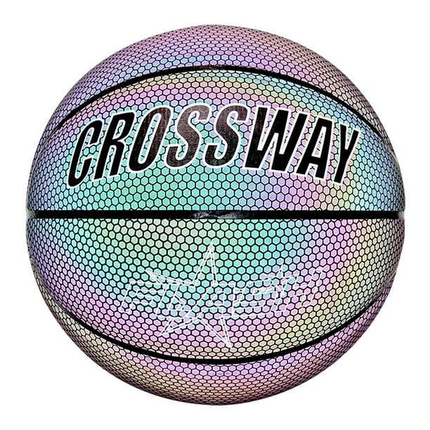 Yuarrent Baloncesto brillante Baloncesto luminoso Deportes Cancha sintética Pelota personalizada Piso de cemento Balones de baloncesto holográficos Deportes y aire libre negro reflectante Yuarrent OD010143-01