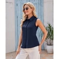 thumbnail image 3 of MINTLIMIT Women's Sleeveless Button Down Shirt Basic Solid Collared Work Blouse, 3 of 5