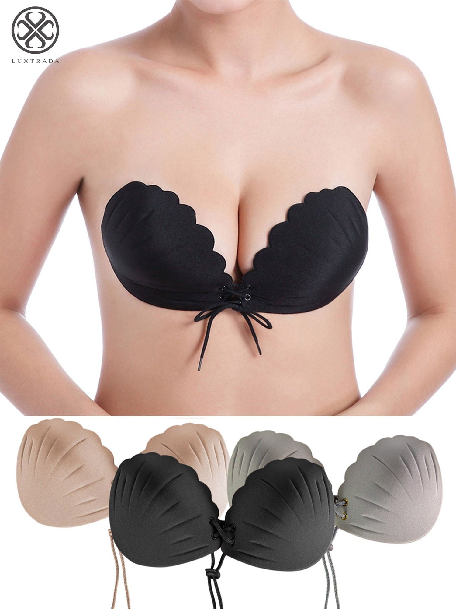 Luxtrada Luxtrada Women's Strapless Self Adhesive Pushup Bras