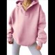 thumbnail image 1 of Sudadera con Capucha de Gran Tamaño para Mujer, Cuello en V, Forro , Larga, Estilo Y2K, Ropa de Otoño A Rosa M, 1 of 7