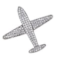 thumbnail image 1 of Elegante broche de solapa de avión, broche de de imitación de cristal camisa, traje Plata Hugo Broche de alfiler para mujer, 1 of 9