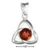 STERLING SILVER CELTIC TRINITY KNOT WITH AMBER PENDANT