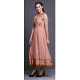 thumbnail image 3 of Bimba Robe Anarkali Col Mandarin Imprimé Floral Saumon Rose Clair pour Femmes Kurta Ethnique Indienne Grande, 3 of 6