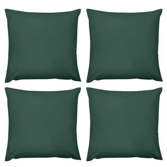Set of 4 Soft Thick Velvet Throw Pillow Covers Solid Decorative Square Cushion Case for Couch Sofa Bed,16 x 16 Inch, Dark Green