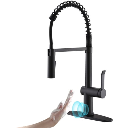 APPASO Touchless Spring Motion Sensor Pull Down Kitchen Faucet Solid Brsss Black 238TL-MB