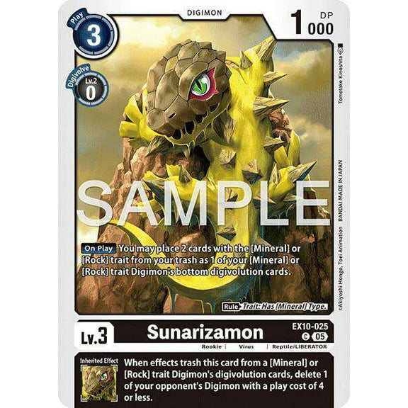 Digimon Sinister Order Common Sunarizamon EX10-025