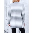 thumbnail image 4 of Womens Long Sleeve Sweater Casual Knit LightWeight Spring Summer Clothing Multicolor Top Gray L, 4 of 5