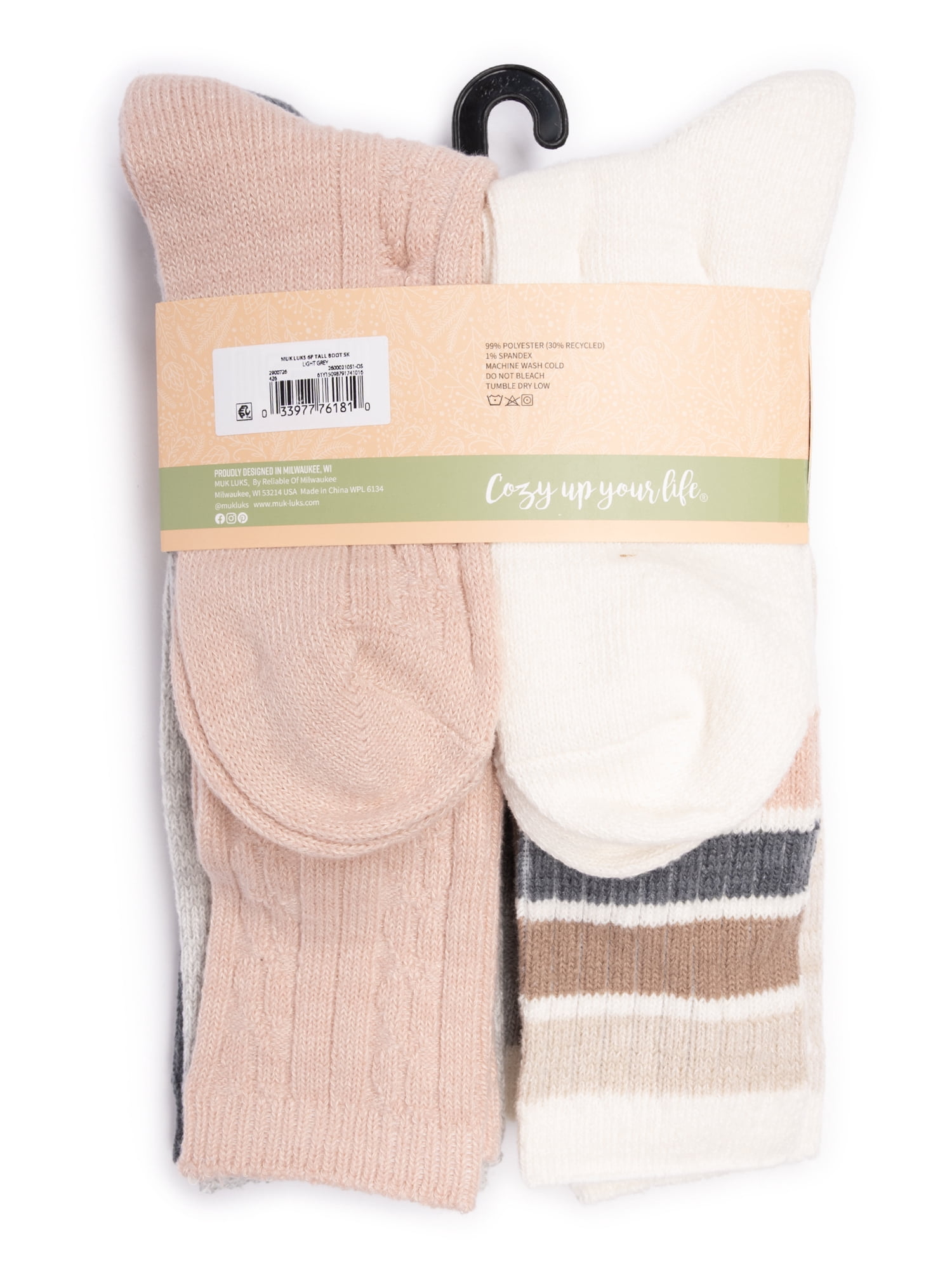 MUK LUKS Women's Fluffy Dream Tall Boot Socks, 6-Pack, OSFM