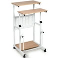 Costway Height Adjustable Computer Sit and Standing Desk w/ wheels