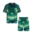 thumbnail image 6 of Dwelliawo Men's Halloween Themed Two Piece Pajama Set Funny Bat Graphic Casual Relaxed Fit Short Sleeve Crew-Neck Tshirts and Shorts Stylish Comfy Clothing Green XL, 6 of 6