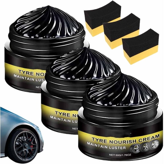 Tire Shine & Protectant Cream – Restores Black Rubber Finish, Long-Lasting Gloss for All Vehicle Tires, Non-Greasy Formula