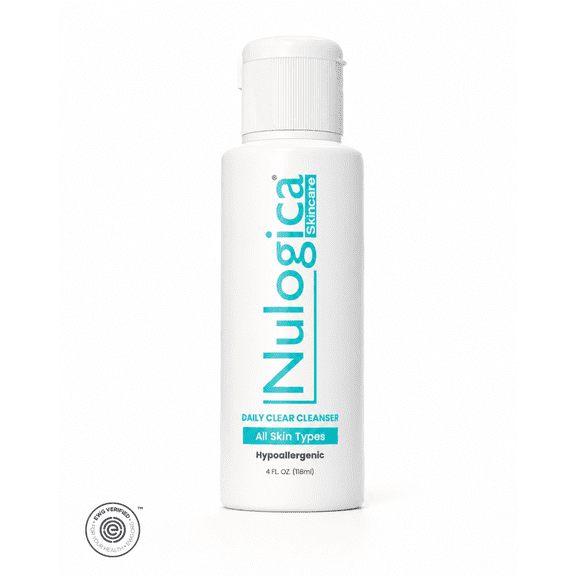 Nulogica Daily Clear Cleanser | Facial Cleanser |  Clean Formula | Hypoallergenic | Water Based | Sensitive Skin | Face Wash | Normal to Oily Skin | All Skin Types | Vegan
