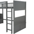 thumbnail image 5 of Euroco Wood Bunk Bed Storage, Twin-Over-Twin-Over-Twin for Bedroom, Gray, 5 of 17