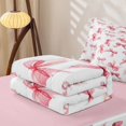 thumbnail image 5 of Homewish Pink Cute Bowknot Zipper Twin Comforter Sets with Fitted Sheet and 2 Pillowcases,Cartoon Coquette Bowknot Zipper Bedding Set For Kids,Pink Reversible,4-Piece, 5 of 7