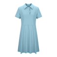 thumbnail image 3 of Knitted Dress For Girls Fall Winter Comfy Fashion A Line Midi Dresses Mock Neck Long Sleeve Casual Wear With Bag (11-12 Years, Light Blue), 3 of 9