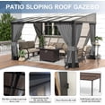 thumbnail image 6 of Kullavik 10' × 12' Hardtop Gazebo for Patio, Wall-Mounted Lean to Gazebo Pergola with Sloping Roof and Durable Aluminum Frame, Large Heavy Duty Awnings for Decks Backyard, Grey, 6 of 9