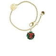 thumbnail image 1 of Delight Jewelry Enamel Wreath with Bow Gold-tone Rose Link Chain Bracelet, 6.25"+1.75" Extender, 1 of 4
