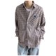 thumbnail image 1 of Blusa y camisa de manga larga con cuello vuelto para hombre, informal, con botones y bolsillos, camisa de manga larga a cuadros, camisa de lino para hombre, 1 of 6