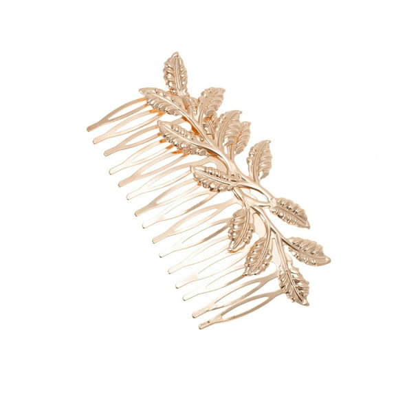 Vocoste Women Leaves Side Comb for Parties Rose Gold Tone Alloy
