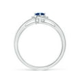 thumbnail image 2 of Angara Natural 0.3 Ct. Blue Sapphire with Diamond Side Stones Ring in 14K White Gold for Women (Ring Size: 3), 2 of 11