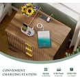 thumbnail image 4 of FANRAL Fluted Nightstand with Charging Station,Modern Bedside Table with Drawers,Wood End Table Small Dresser for Bedroom Living Room,Walnut Night Stand, 4 of 7