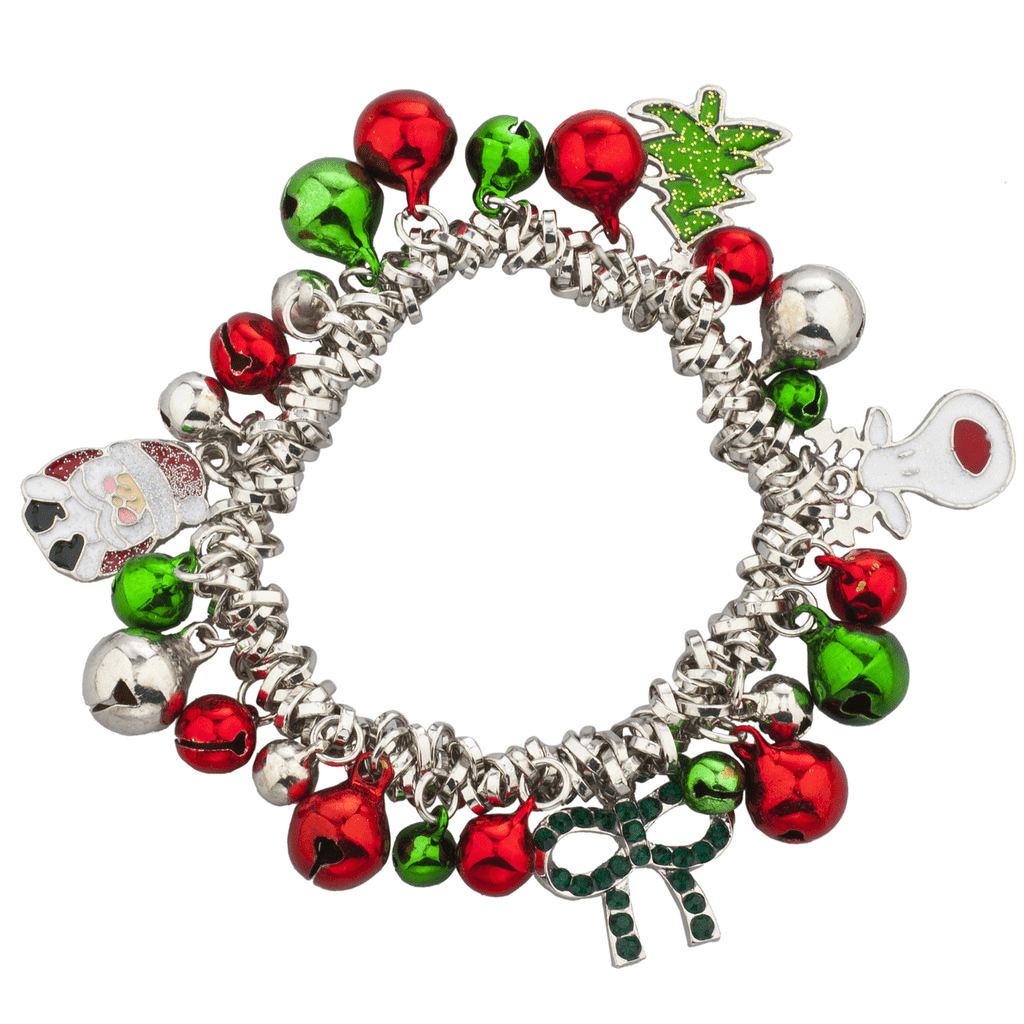 Lux Accessories Silver Tone Christmas XMas Holiday Jingle Bells Charm