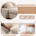 thumbnail image 2 of Aukfa 55" Oversized Chaise Corduroy Sofa Plush Chair Bed for Living Room Bedroom, 3 Pillows, Beige, 2 of 10