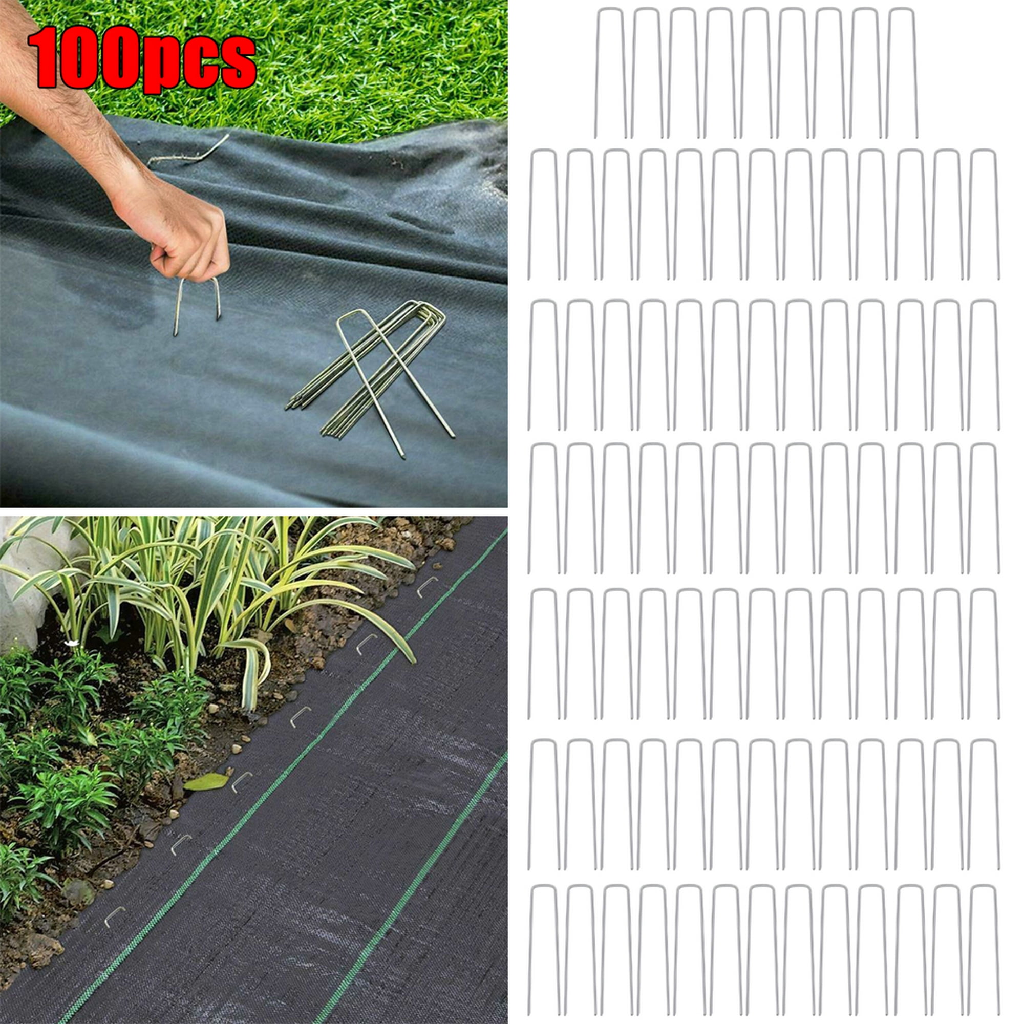 50/100/250pcs Garden Staples Pegs Stakes 6 inch Landscape Ground Cover Plants 